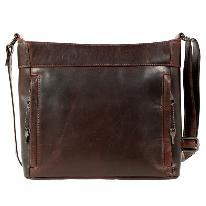 Delaney Concealed Carry Crossbody — Full-Grain Leather Purse with Ambidextrous YKK Locking Zippers & Universal Holster