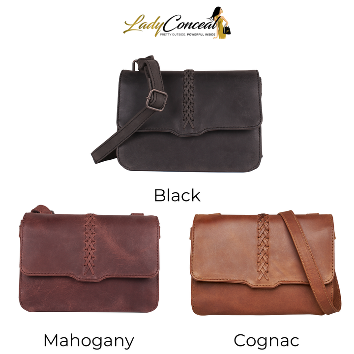 Concealed Carry Jolene Leather Crossbody Organizer by Lady Conceal