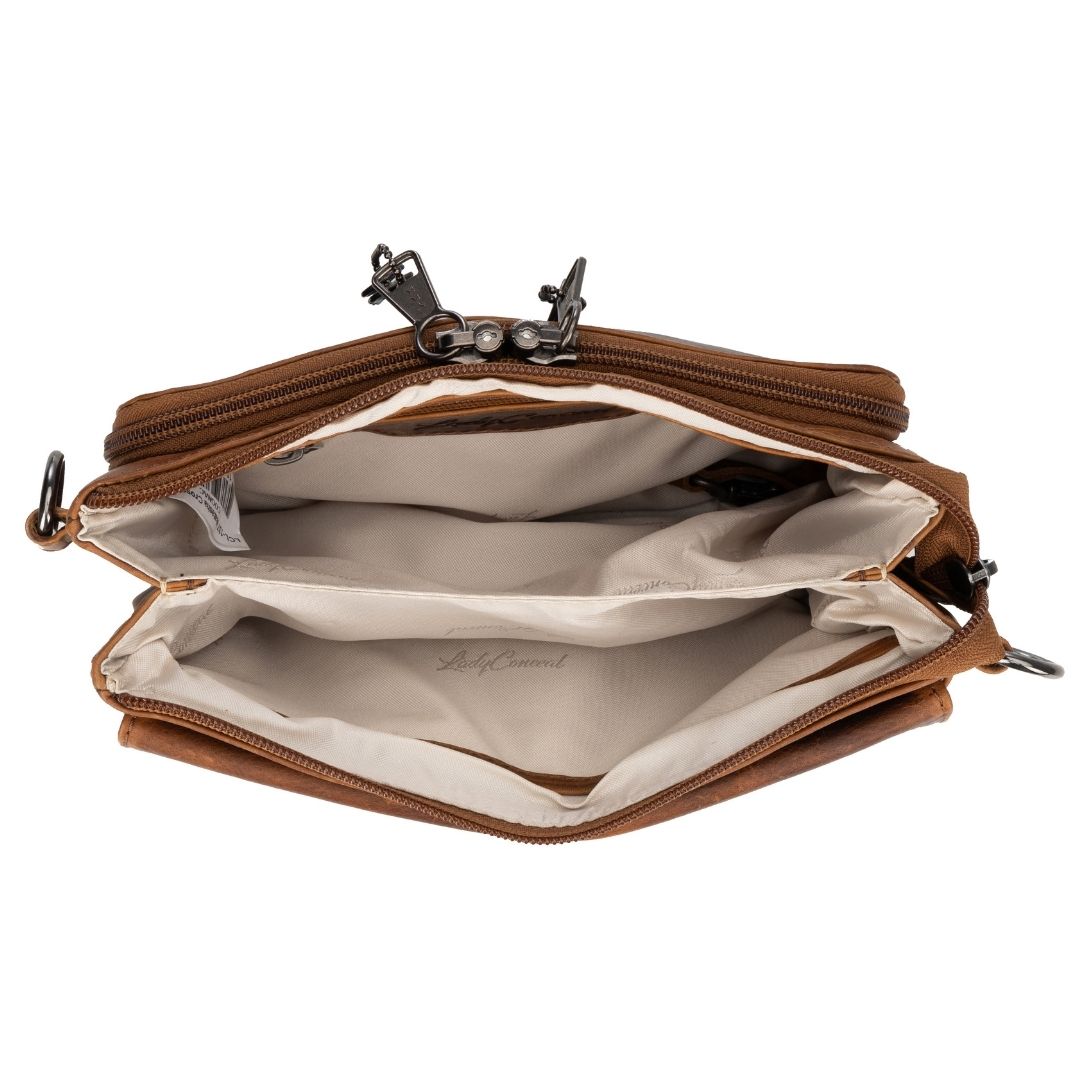 Premium Leather Concealed Carry Natasha Crossbody Bag – Stylish Everyday Carry by Lady Conceal