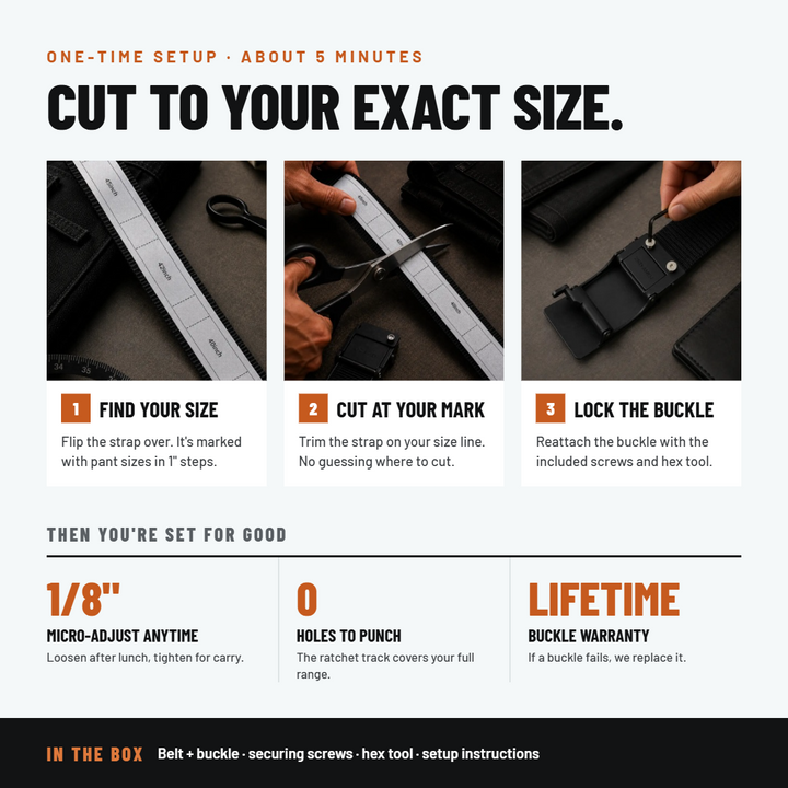 OPS 1.0 EDC Belt 1.5" Width Ballistic Nylon for Everyday Carry