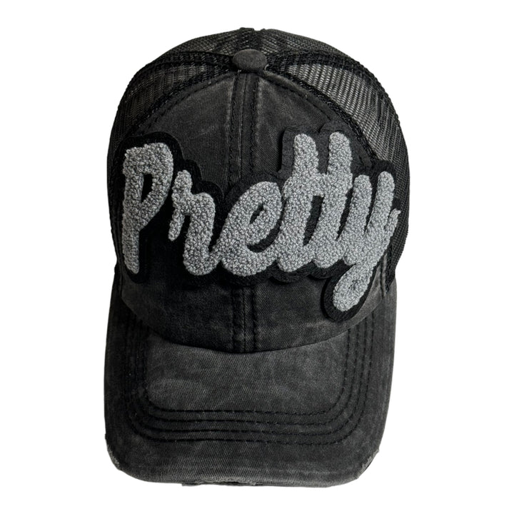 Pretty Distressed Trucker Hat Grey for Trendy Casual Style