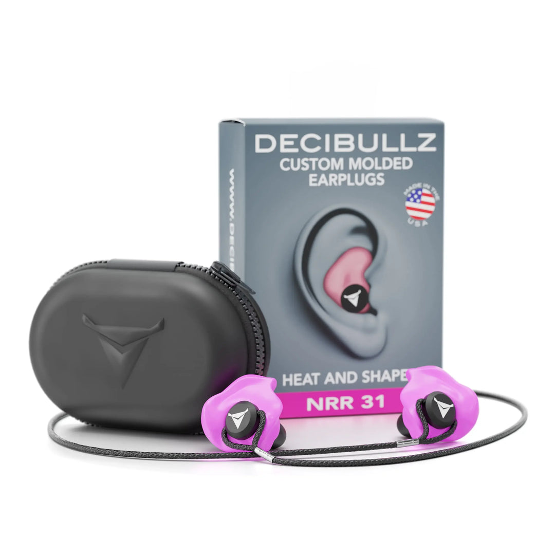 Custom Molded Earplugs 31dB NRR Pro-Pack with Case and Lanyard