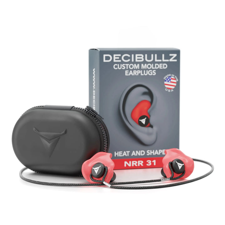 Custom Molded Earplugs 31dB NRR Pro-Pack with Case and Lanyard