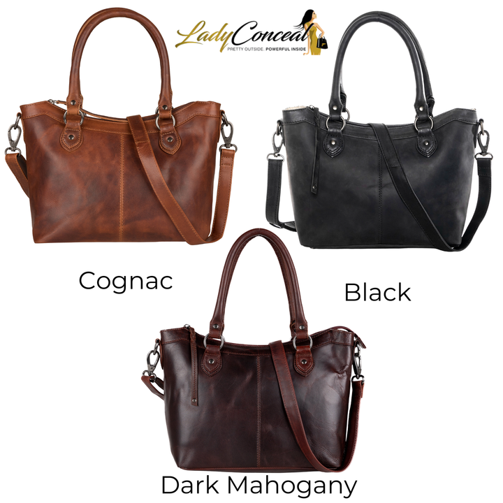 Concealed Carry Sadie Leather Satchel by Lady Conceal