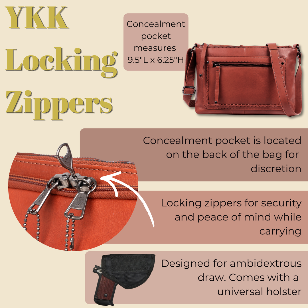 Concealed Carry Tatum Leather Crossbody by Lady Conceal