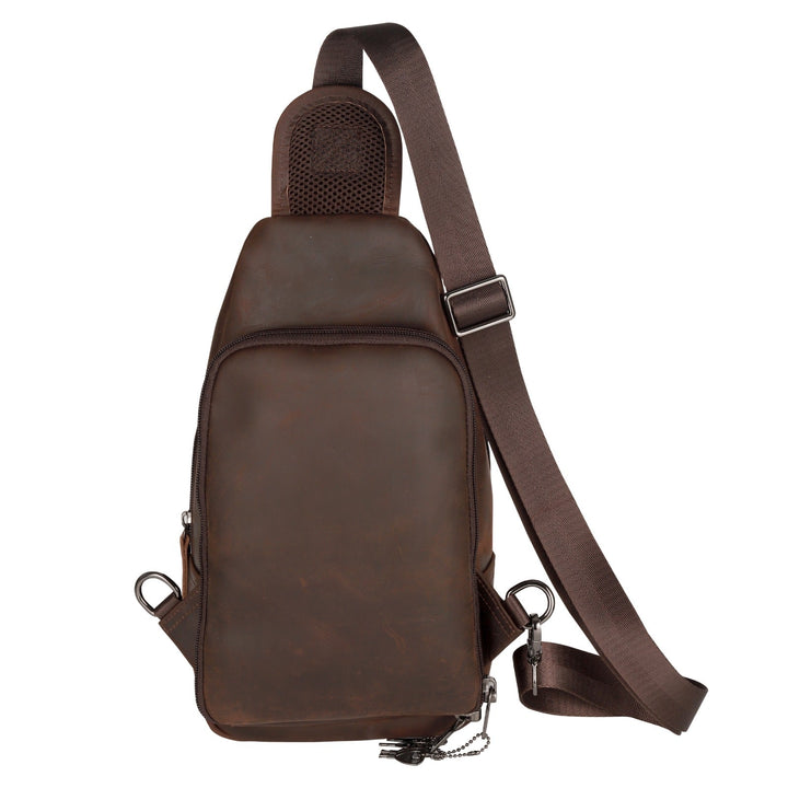 Concealed Carry Xander Leather Sling by DS Conceal — Unisex CCW Sling Bag with YKK Locking Zipper, Universal Holster & Rapid Draw Access