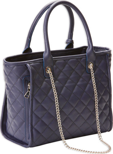 Bulldog Concealed Carry Purse - Quilted Tote Style Navy<<