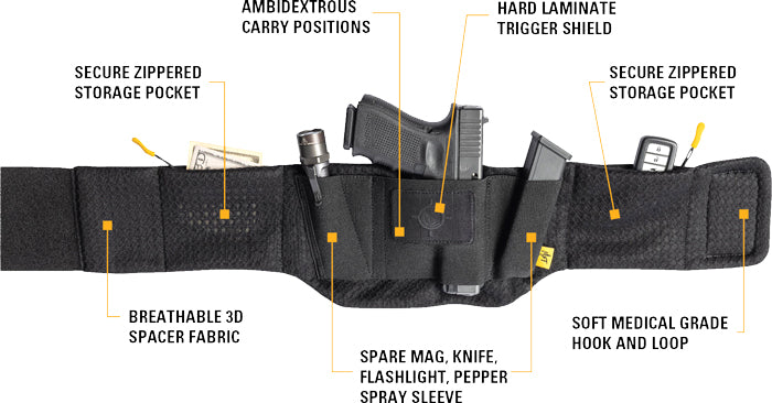 Mft Belly Band Holster - Fit 26" To 52" Waist Size