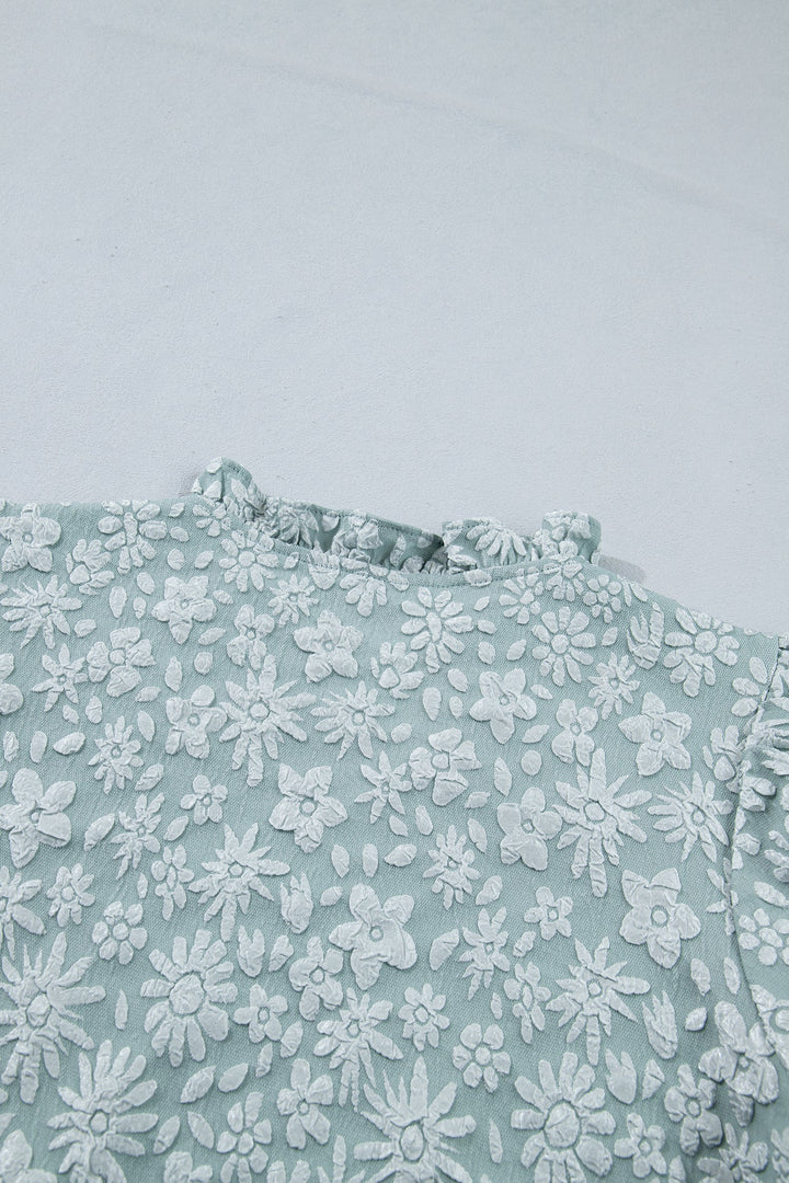 Adalyn Jacquard Puff Sleeve Blouse