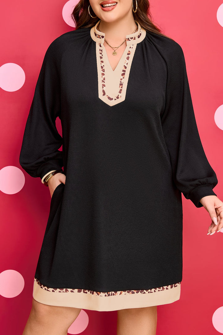 Ainsley Block Trim Ribbed PLUS Dress