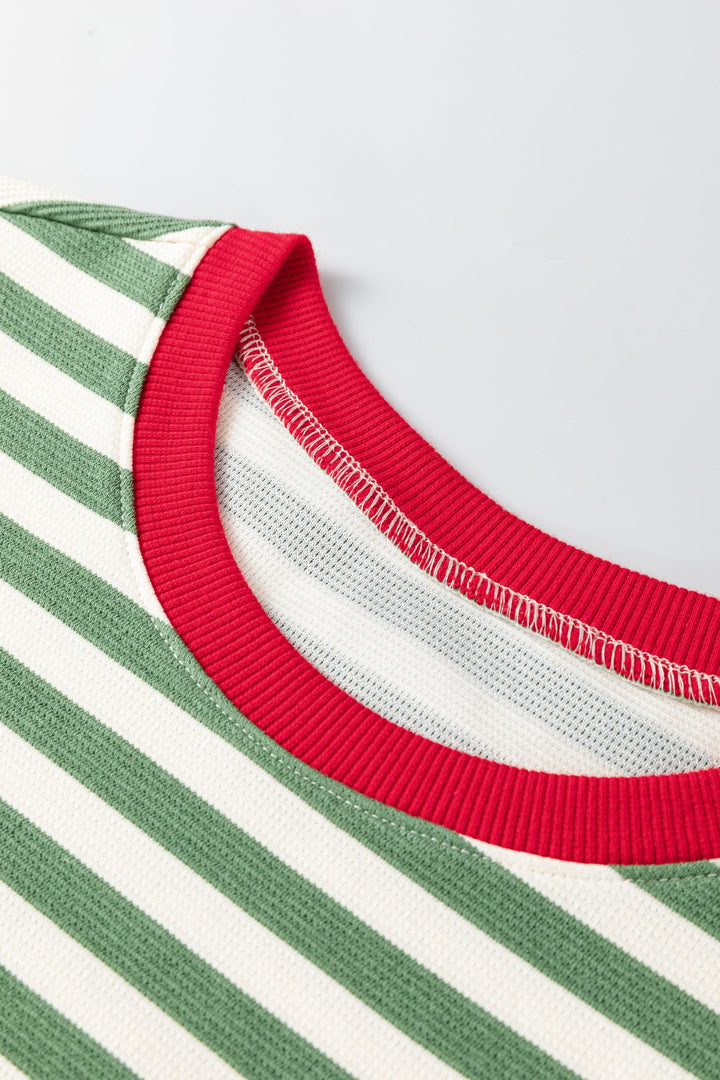 Joy Sleeve Contrast Trim Tee