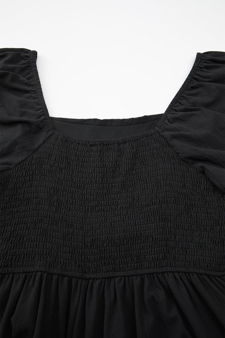 Malaysia Ruched Puff Sleeve Romper