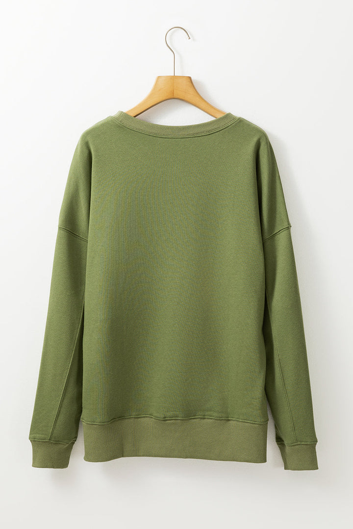 Ainsley Crisscross Stitching Loose Sweatshirt