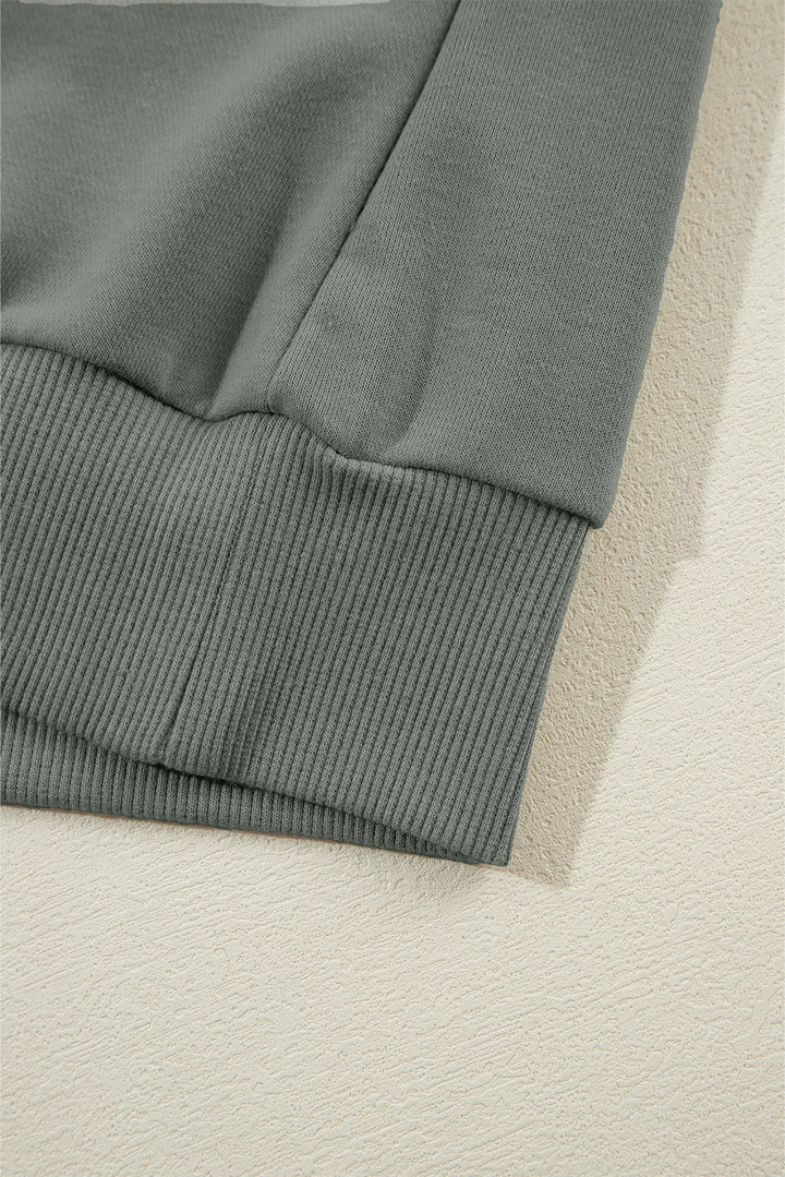 Valerie Solid Patchwork Sleeve Sweatshirt