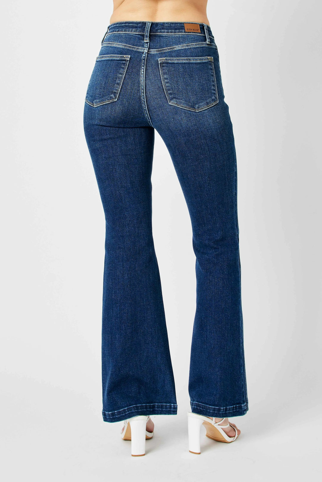 Judy Blue Full Size Hw Angled Side Seam Detail Flare Jeans
