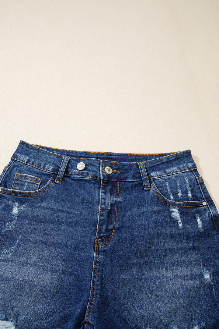 Holland Hem Distressed Whiskery Shorts