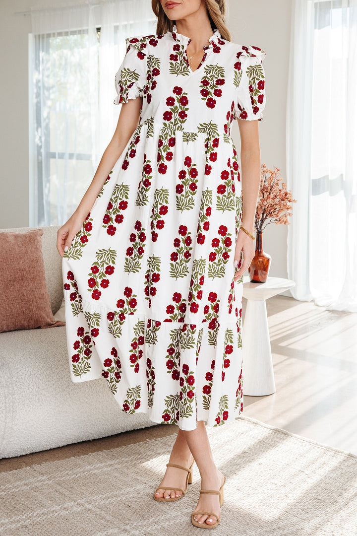 Promise Sleeve Tiered Maxi Dress