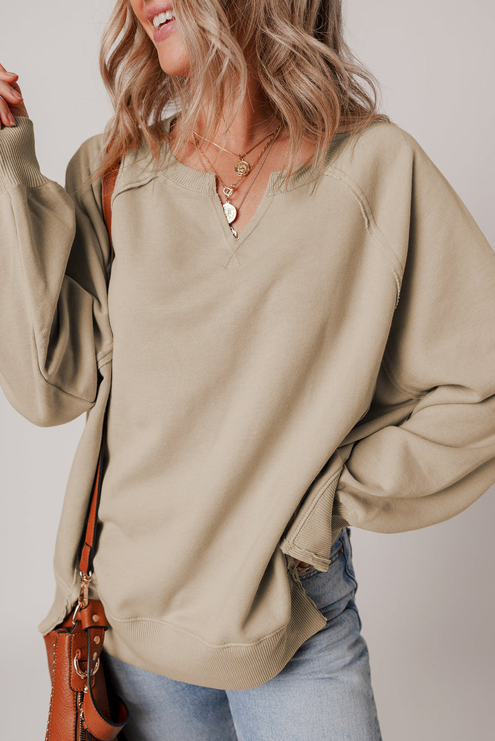 Ashley Sleeve Side Slit Sweatshirt