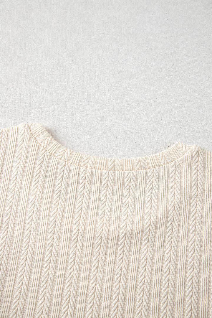 Violet Puff Sleeve Textured Blouse