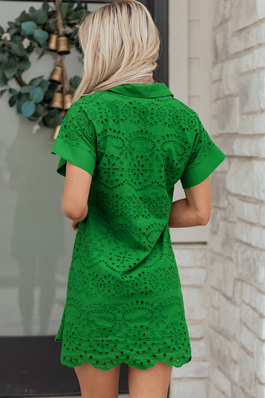 Celine Eyelet Embroidered T Shirt