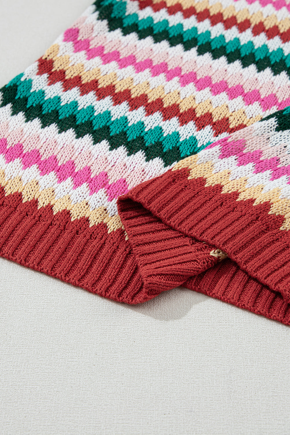 Molly Sleeve Colorful Textured Sweater