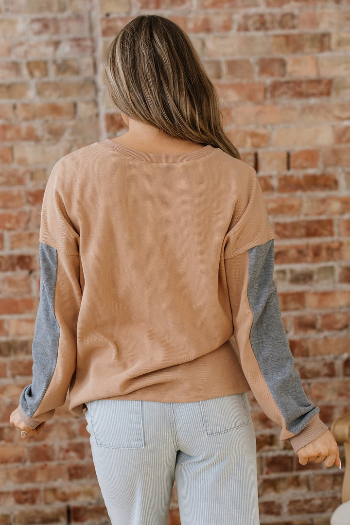 Amirah Drop Shoulder Henley Top