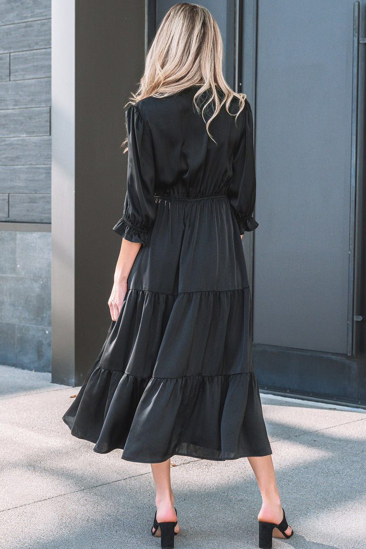 Natasha Sleeve Tiered Maxi Dress