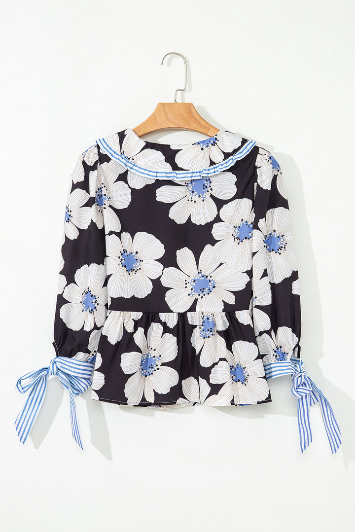Azariah Tie Sleeve Collared Blouse