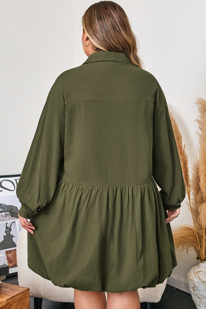 Catherine Ruffle Hem Mini PLUS Dress