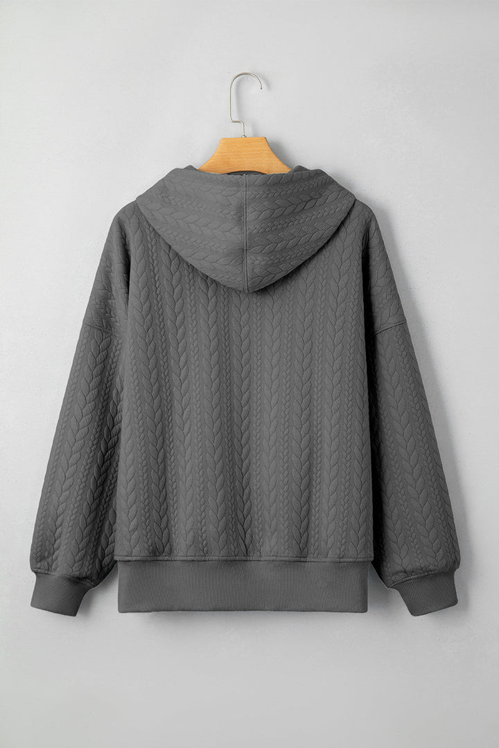 Promise Textured Baggy Solid Hoodie