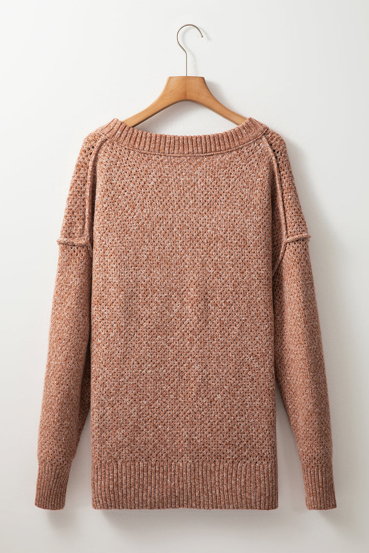 Luciana Eyelet Drop Shoulder Sweater