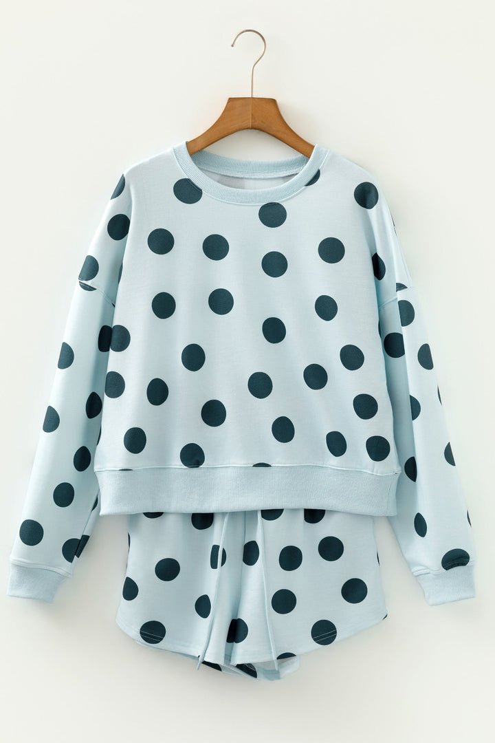 Lia Shoulder Pullover Drawstring Shorts Set