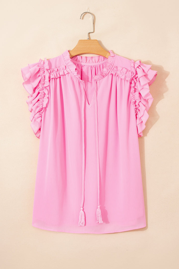 Milena Ruffle Short Sleeve PLUS Blouse