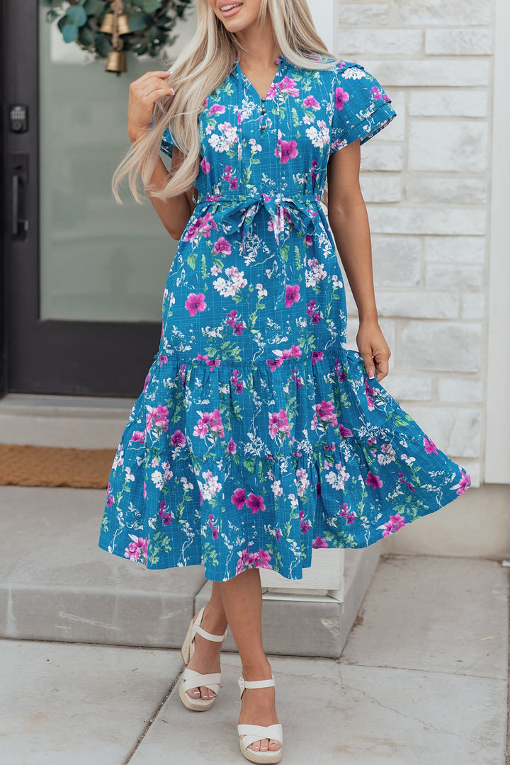Tessa Tie Belted Long Dress
