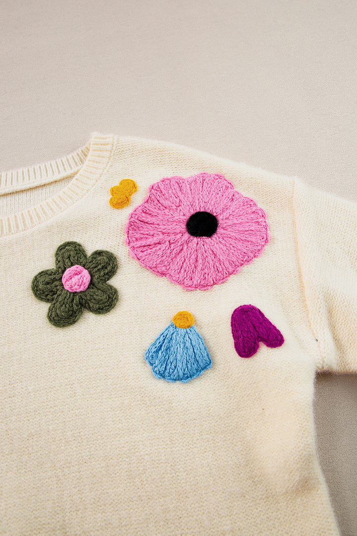 Tiana Pattern Ribbed Edge Sweater