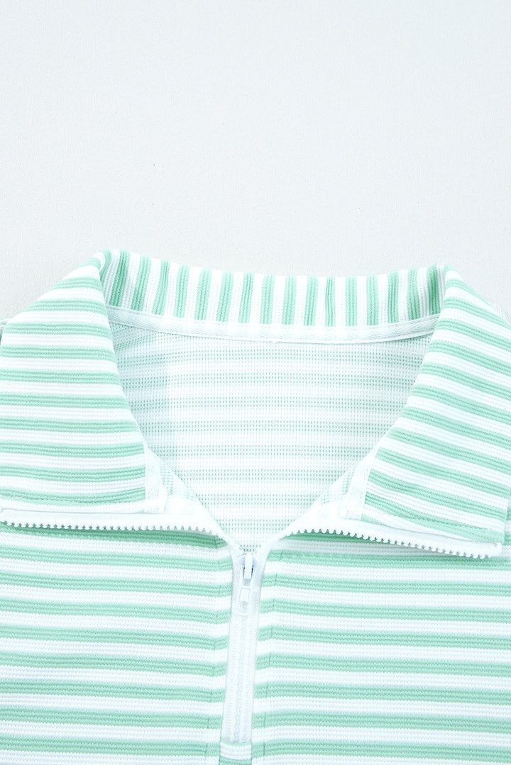 Reign Zip Collar Pullover Long Sleeve Top