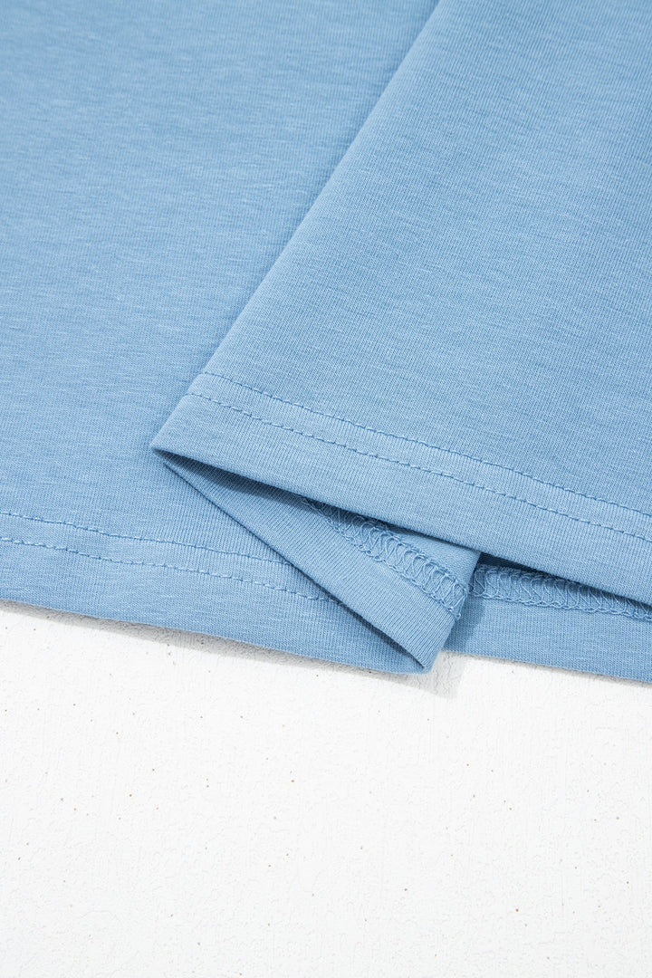 Henley Short Puff Sleeve Top