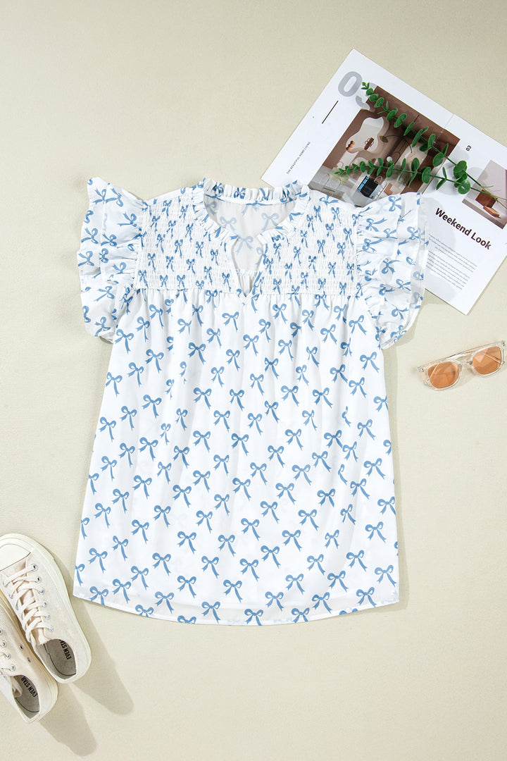 Melody Short Sleeve Bow PLUS Top