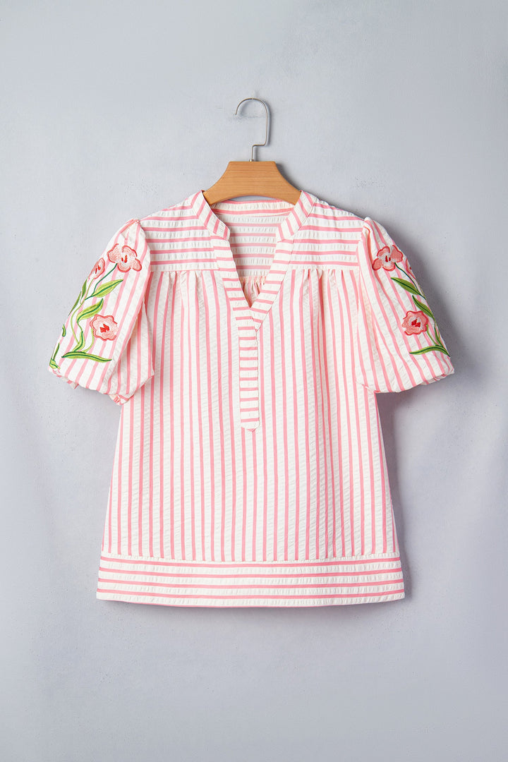 Imani Embroidered Puff Sleeve Blouse