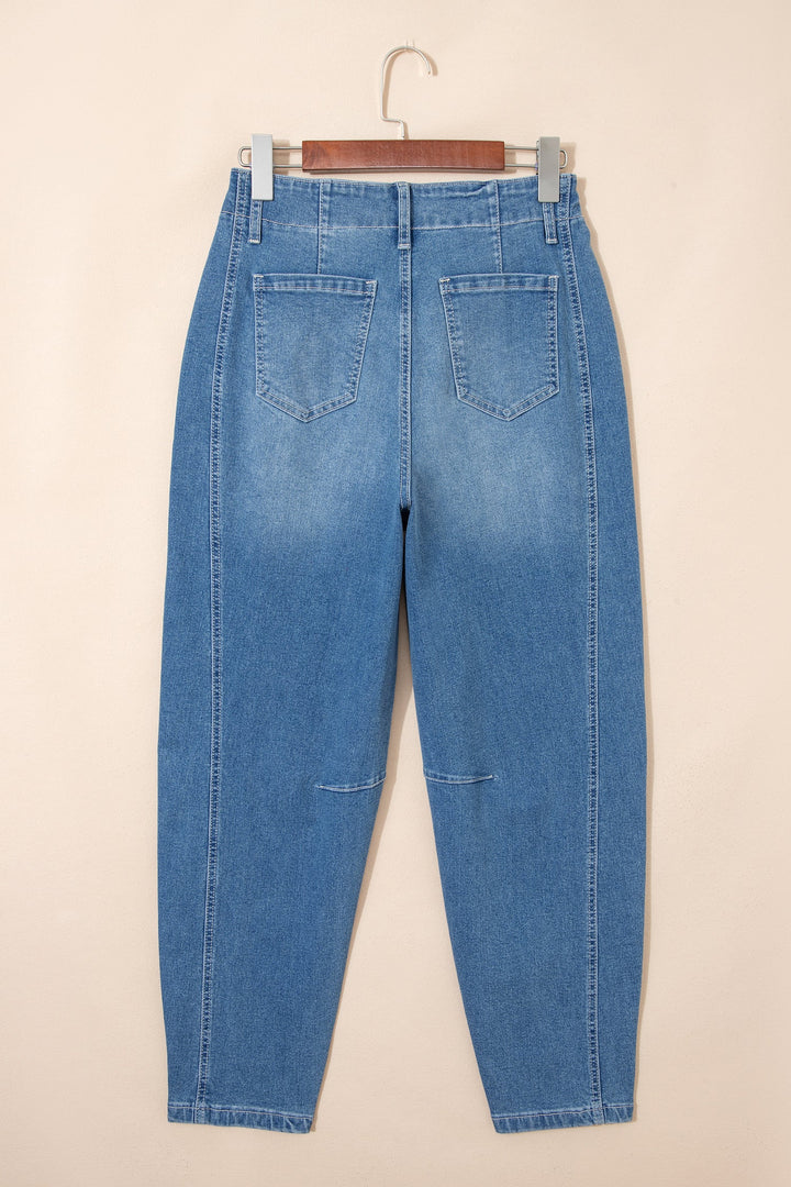 Hana Wash Cuffed Barrel Jeans