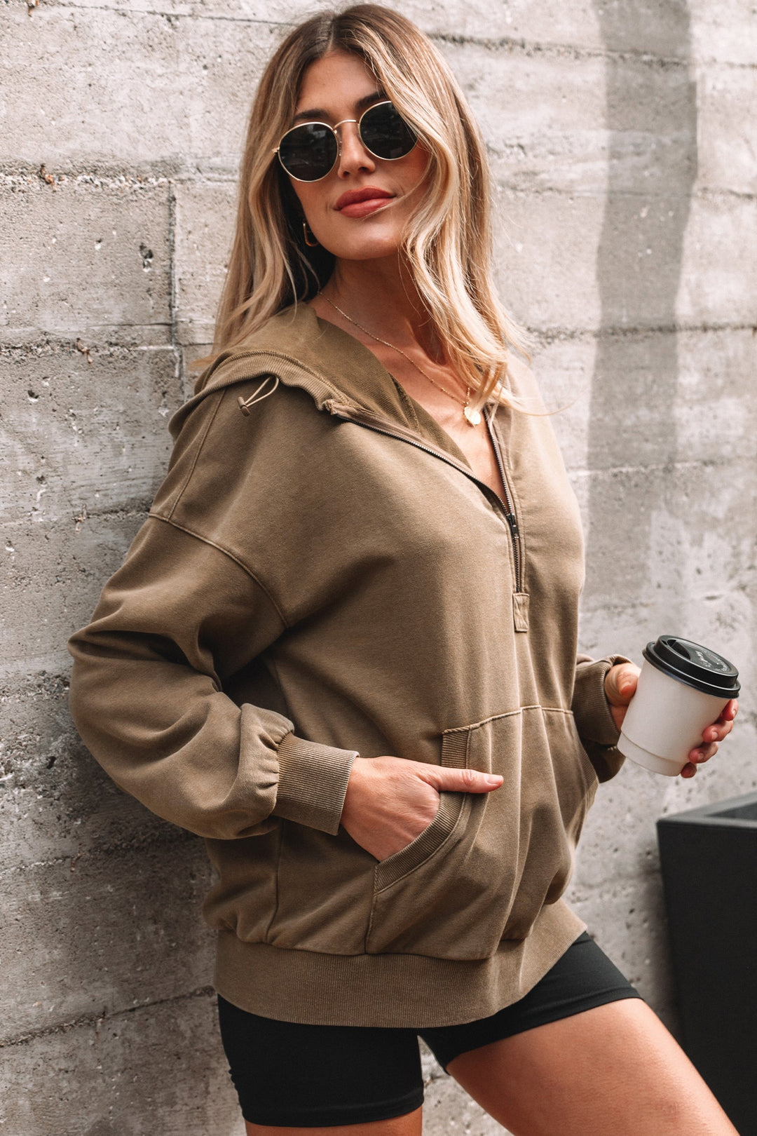 Solana Mineral Wash Baggy Hoodie