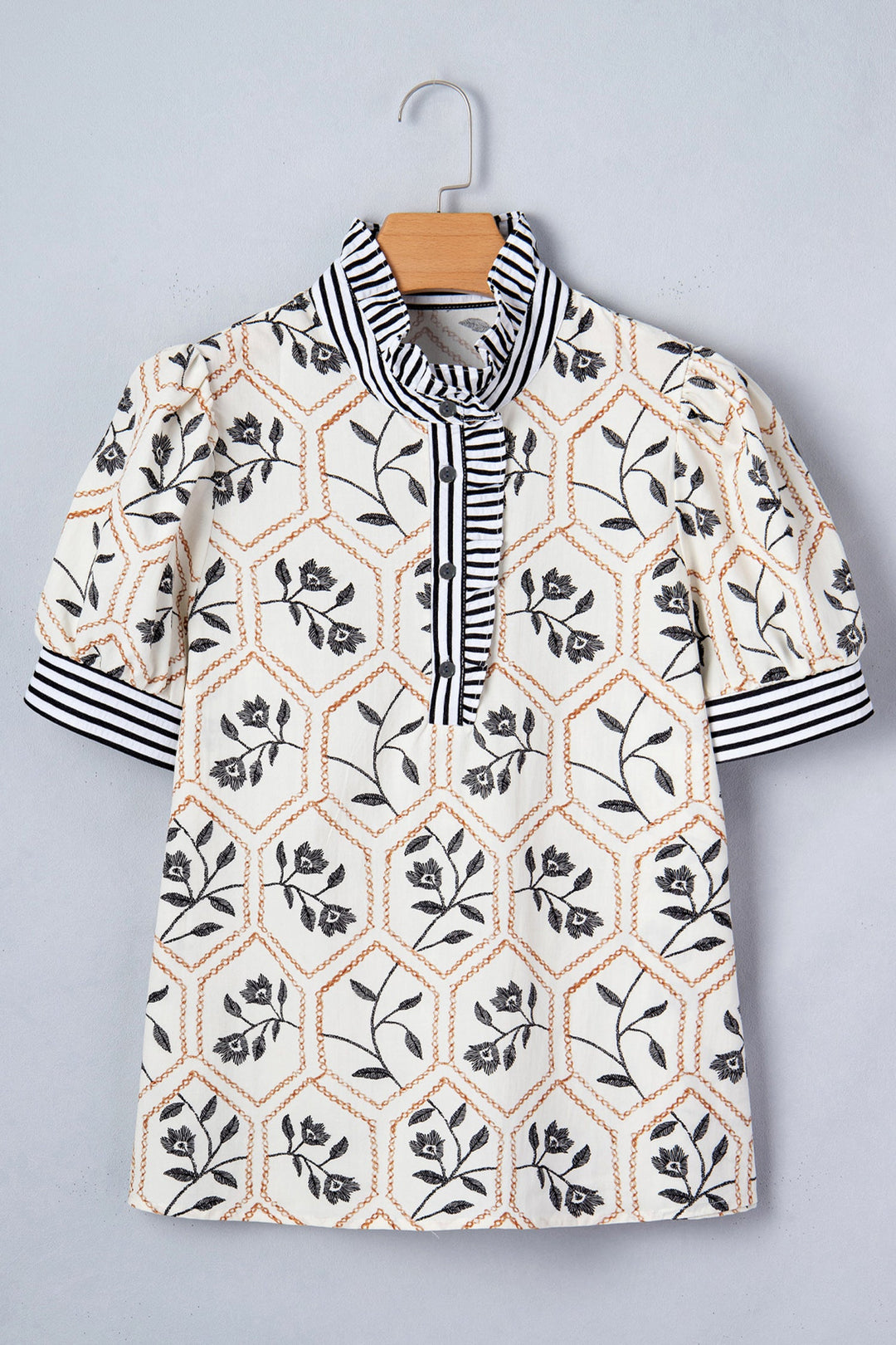 Hayden Patchwork Short Sleeve Blouse