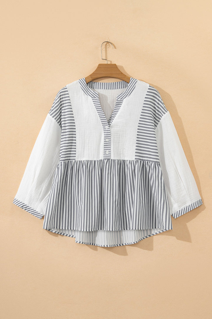 Zahra Bracelet Sleeve Babydoll Blouse