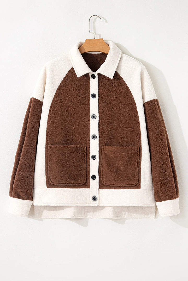 Alia Patchwork Down Fleece Shacket