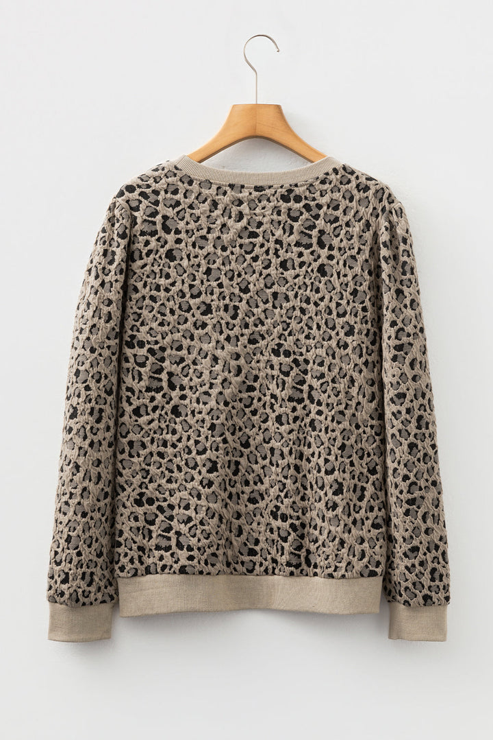 Lottie Ribbed Trim Print Long Sleeve Top