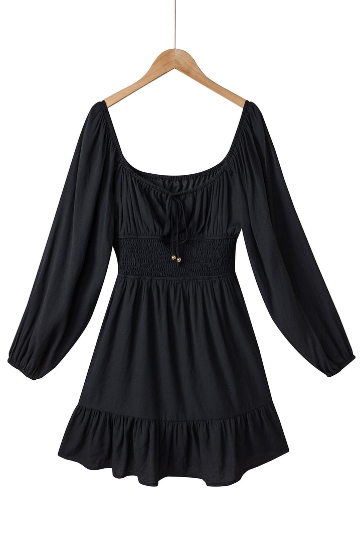 Tatum Drawstring Ruffle Mini Dress