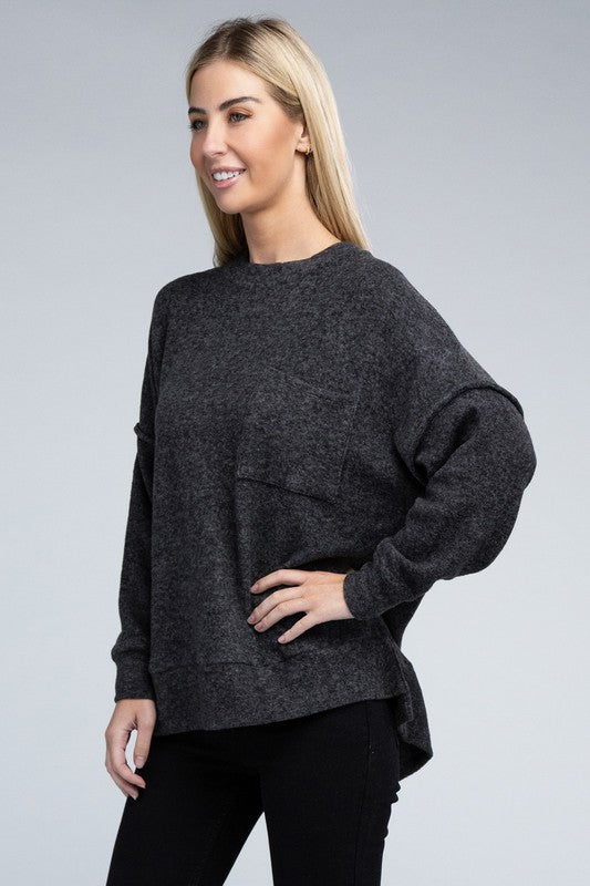 Melange Drop Shoulder Oversized Sweater