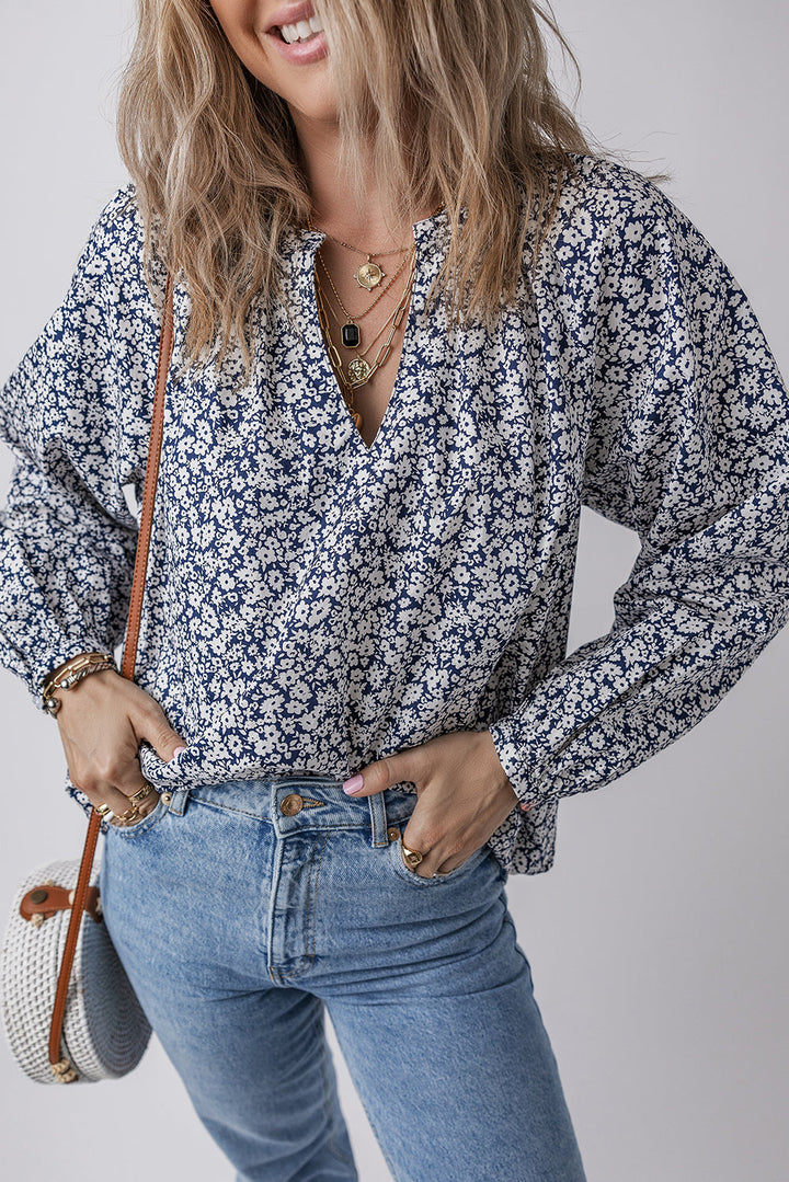 Amelie Notched Puff Sleeve Blouse
