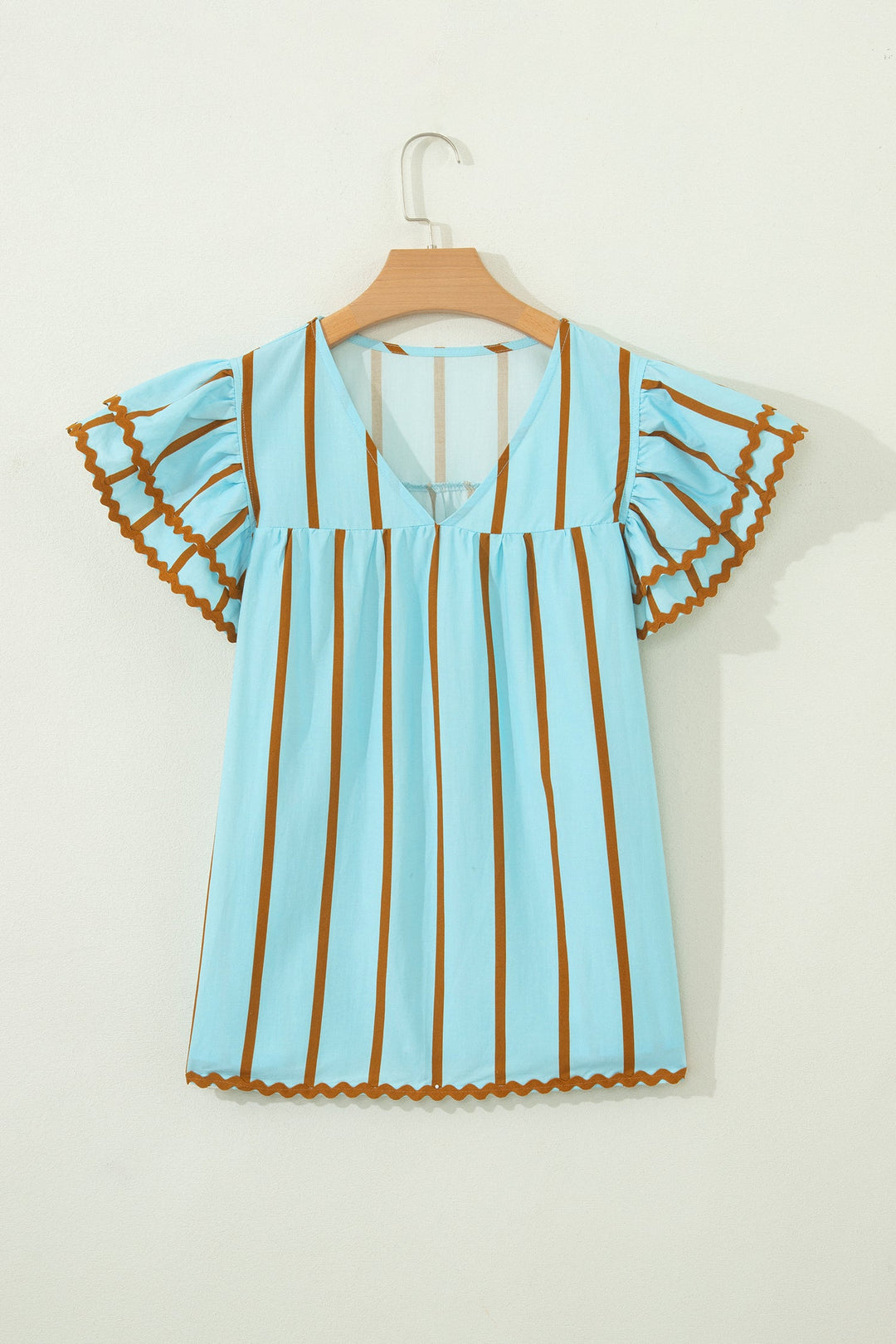 Malaysia Ruffled Short Sleeve Blouse