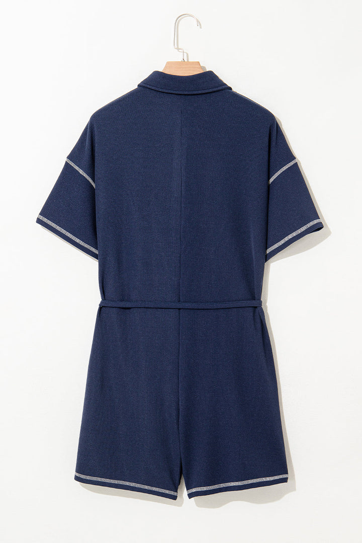 Iris Shoulder Waffle Knit Romper